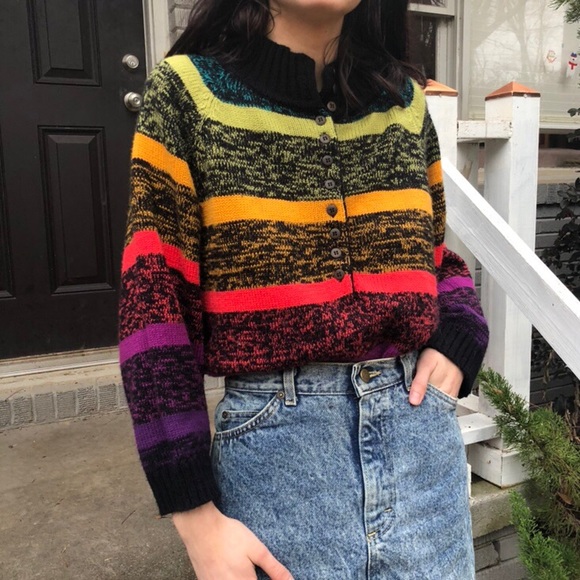 Vintage Sweaters - SOLD Vintage rainbow sweater